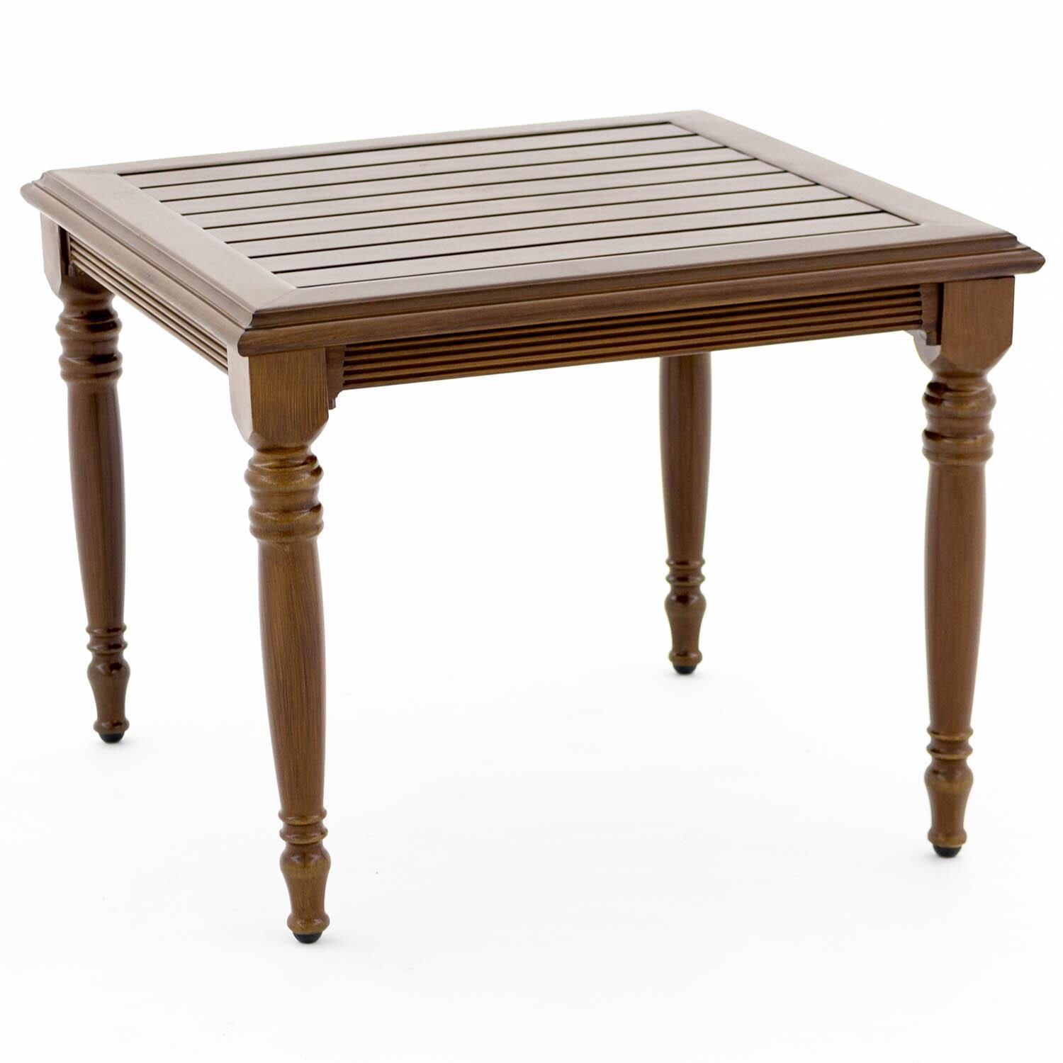 Arabella Aluminum 24-Inch Patio End Table W/ Slat Top thumbnail