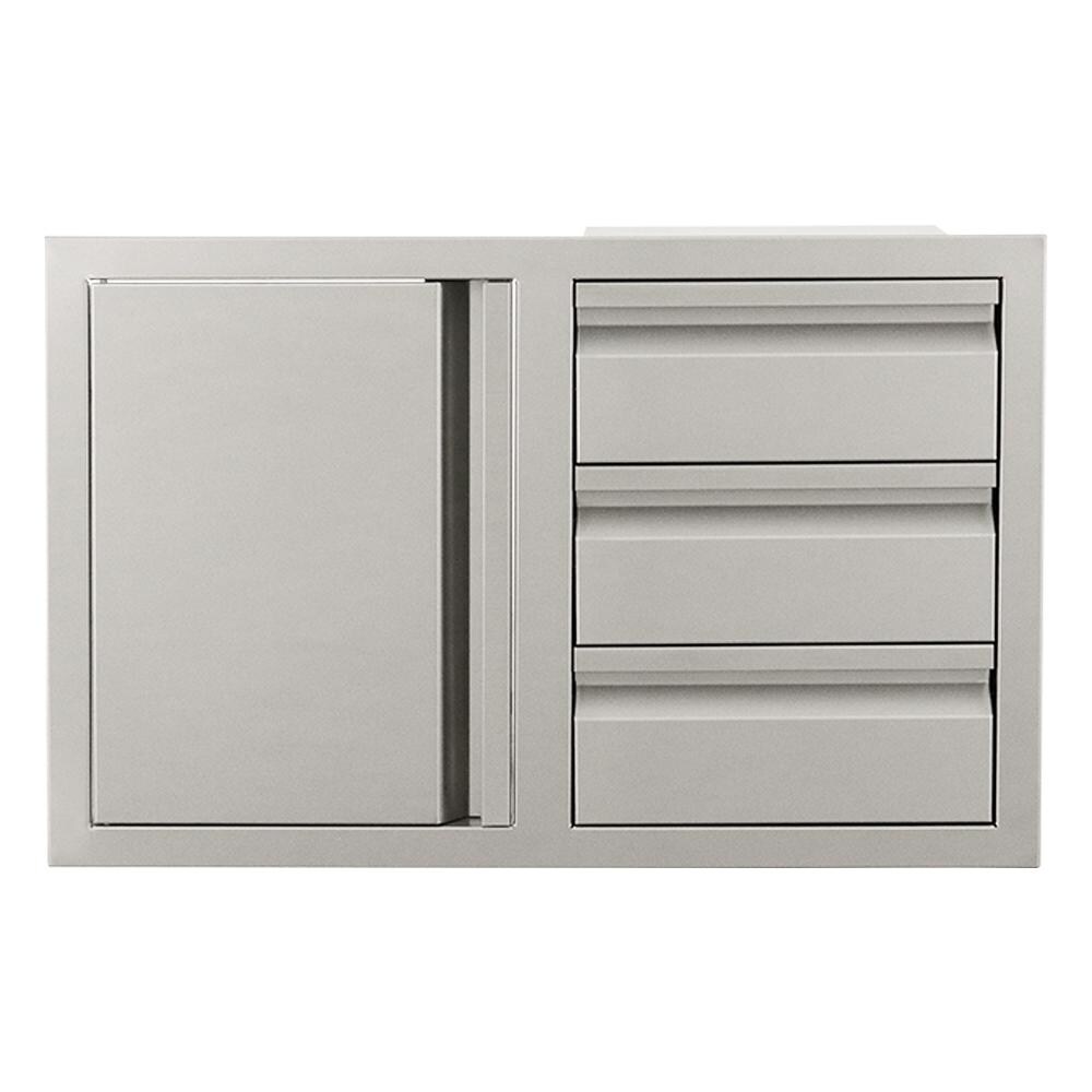 RCS Valiant Triple Drawers w/ Soft Close Left Hinge Single Door - VDC2SCL