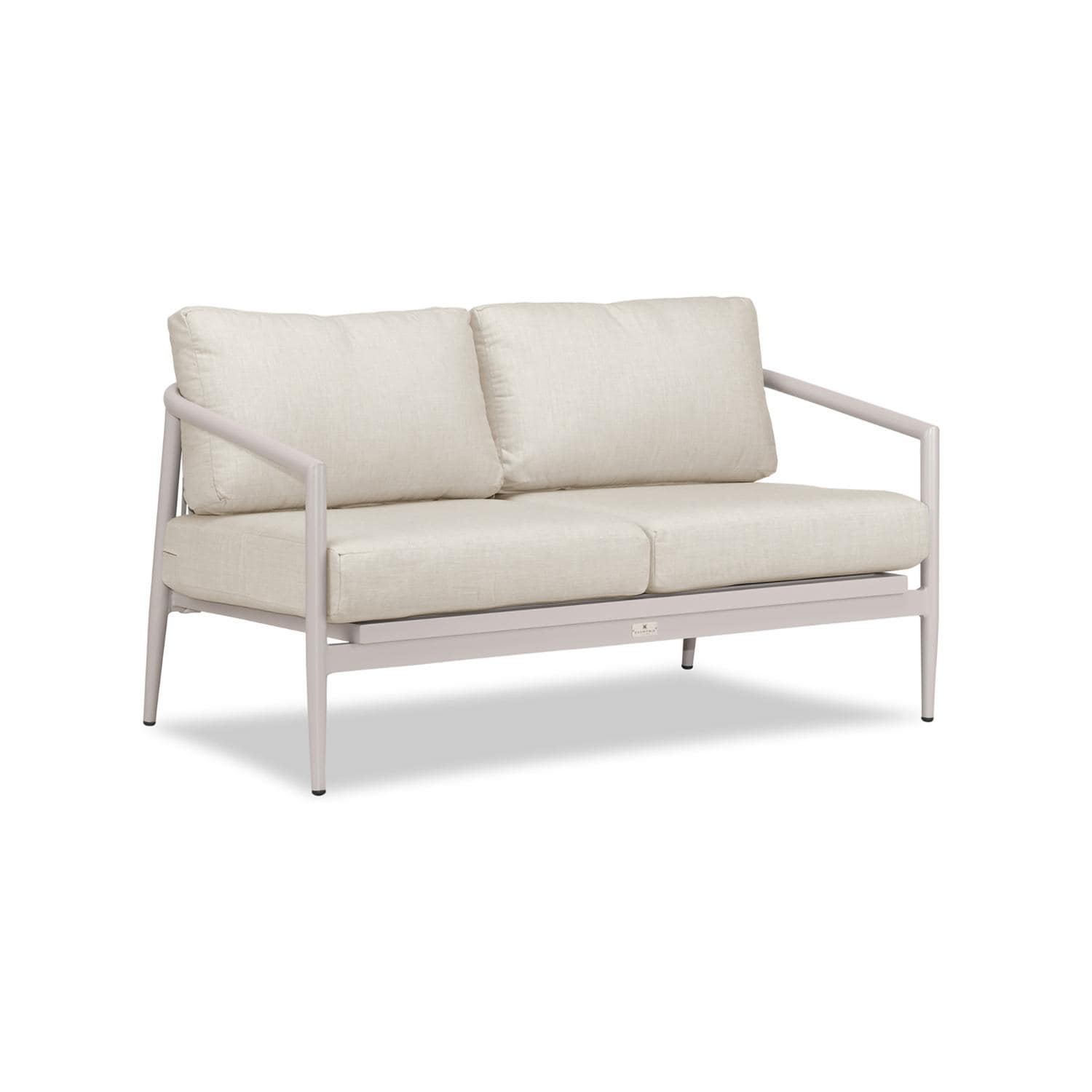 Lakeview Midnight Cove 2 Person Aluminum Loveseat in Urban Stone/Carrera/Cast Silver - Angled - White Background thumbnail