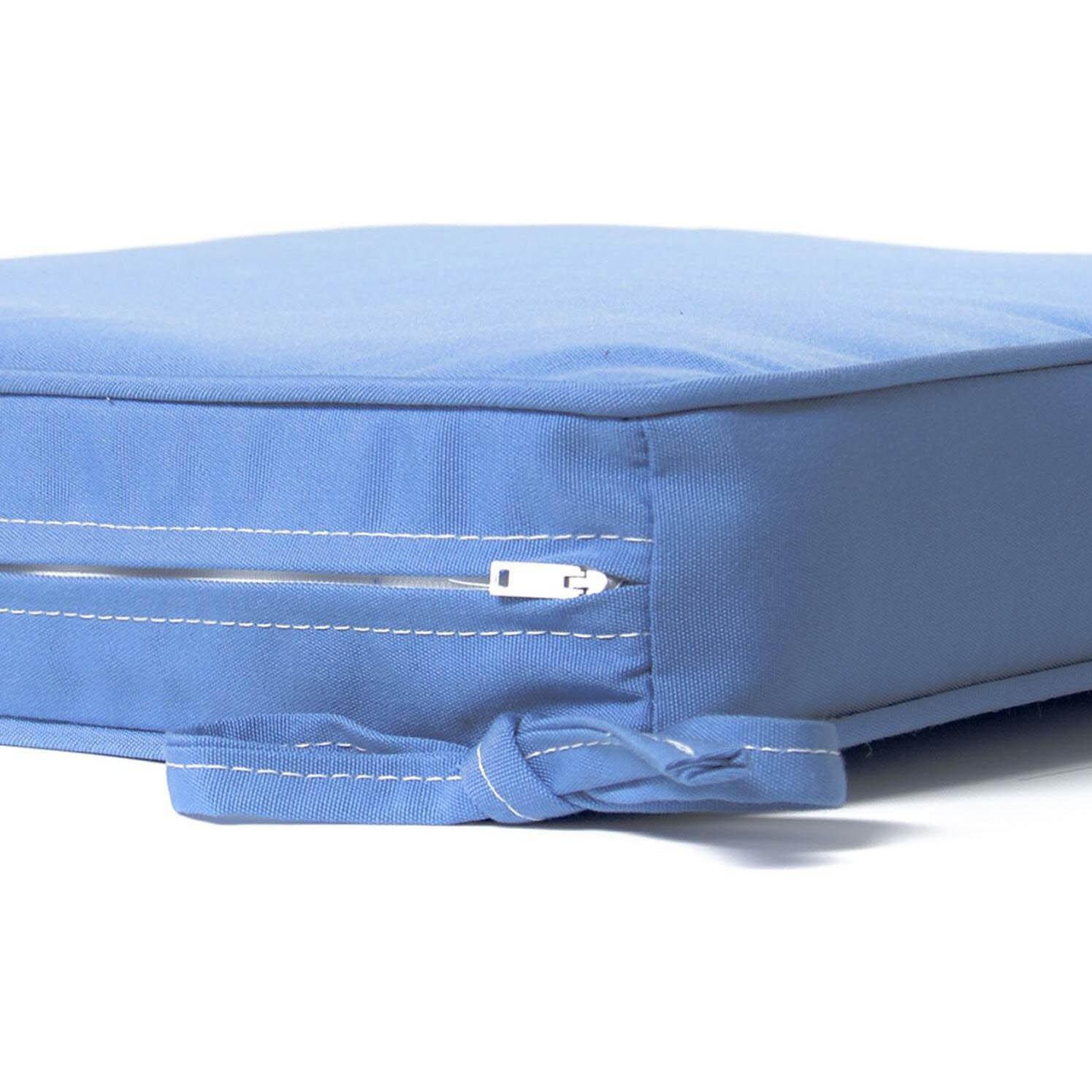 Extra Large Replacement Seat Cushion With Piping - Zipper and Tie Detail thumbnail