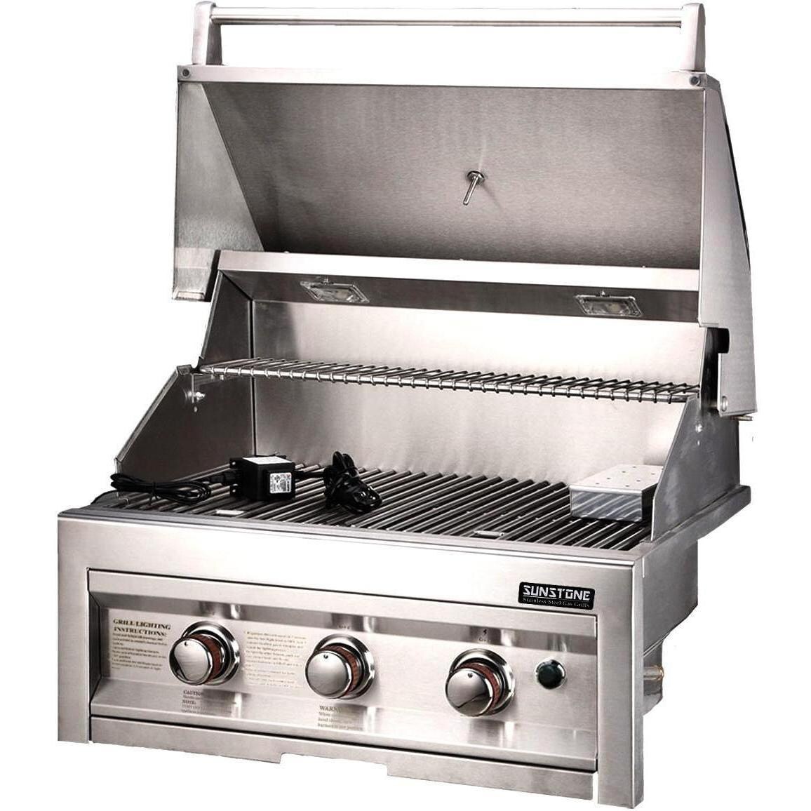 Sunstone 28-Inch 3-Burner Built-In Natural Gas Grill - SUN3B-NG