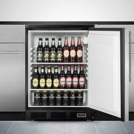 Summit 5.5 Cu. Ft. Built-In / Freestanding Commercial Rated Pub Cellar With Professional Handle - FF7LBLBIPUBSSHV - Open Built-In View thumbnail