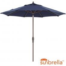 9 Ft. Octagonal Aluminum Auto Tilt Patio Umbrella W/ Crank Lift By Lakeview Outdoor Designs - Bronze Frame / Sunbrella Canvas Navy Canopy image