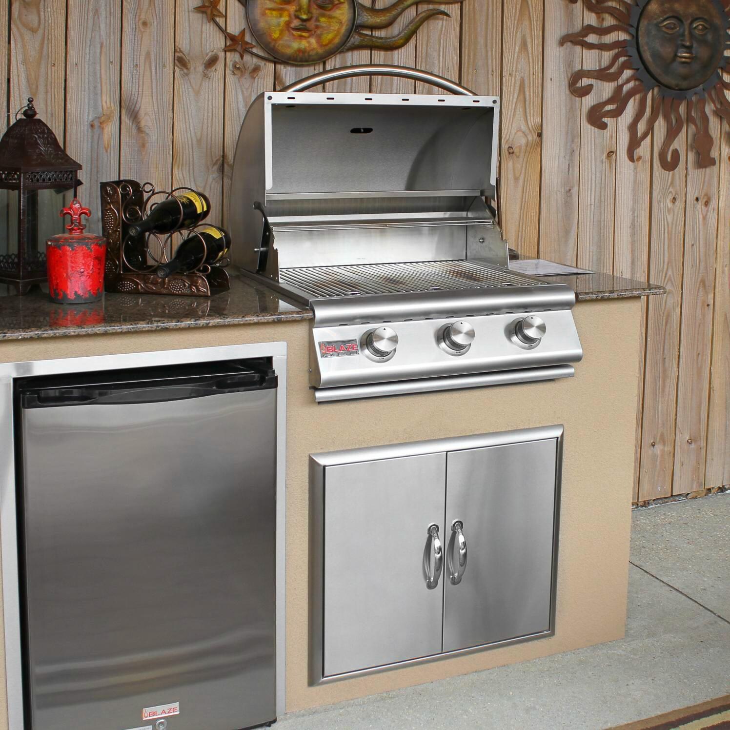 Blaze 25 Inch 3-Burner Built-In Gas Grill - Outdoor Kitchen View thumbnail