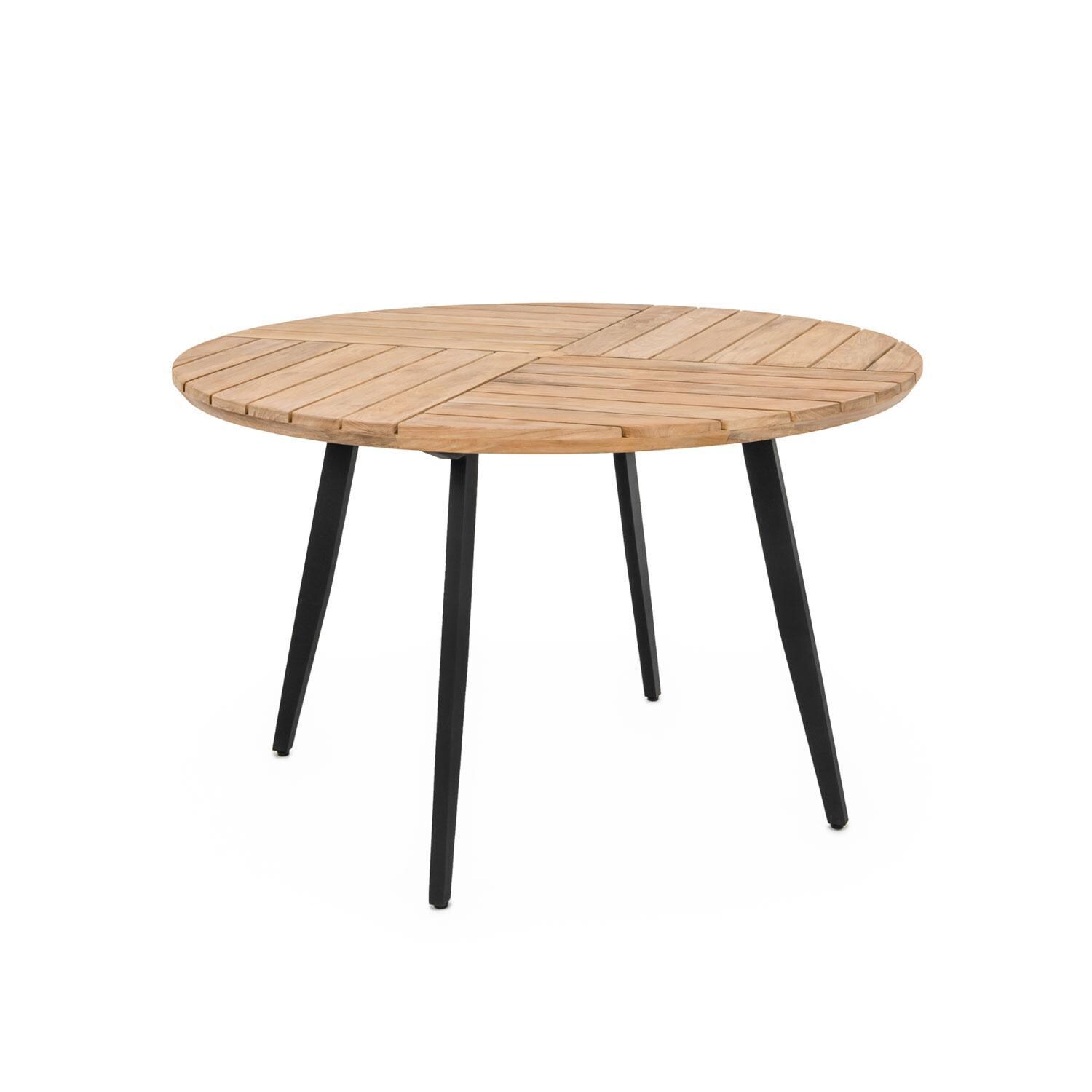 Teak + Table St Barts 48 Inch Aluminum Round Dining Table - White Background thumbnail