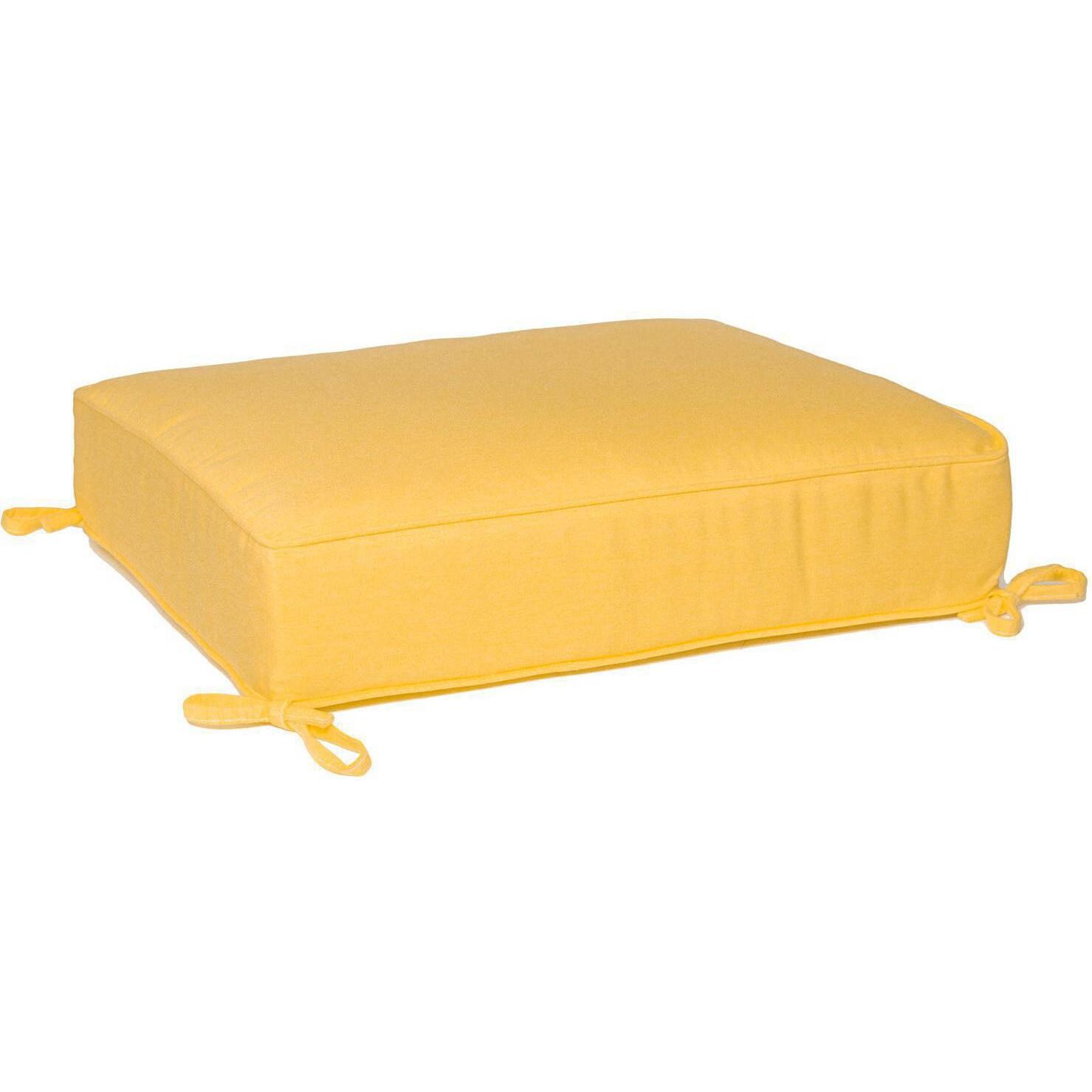 Sunbrella Canvas Buttercup Medium Outdoor Replacement Ottoman Cushion W/ Piping By BBQGuys Signature