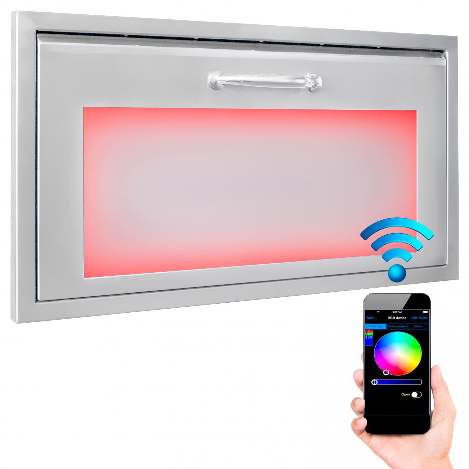 Luxor Illuminated LED 30-Inch Extra Large Single Access Drawer - AHT-IL-1D-30