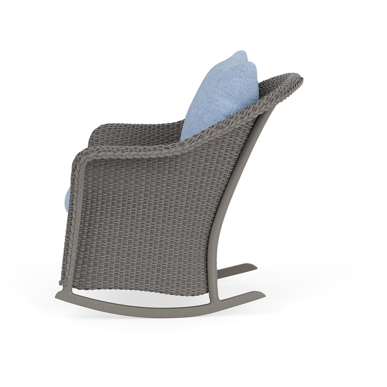 Lloyd Flanders Weekend Retreat Lounge Rocker in Pewter Finish W/ Demo Skyway Fabric - Side thumbnail