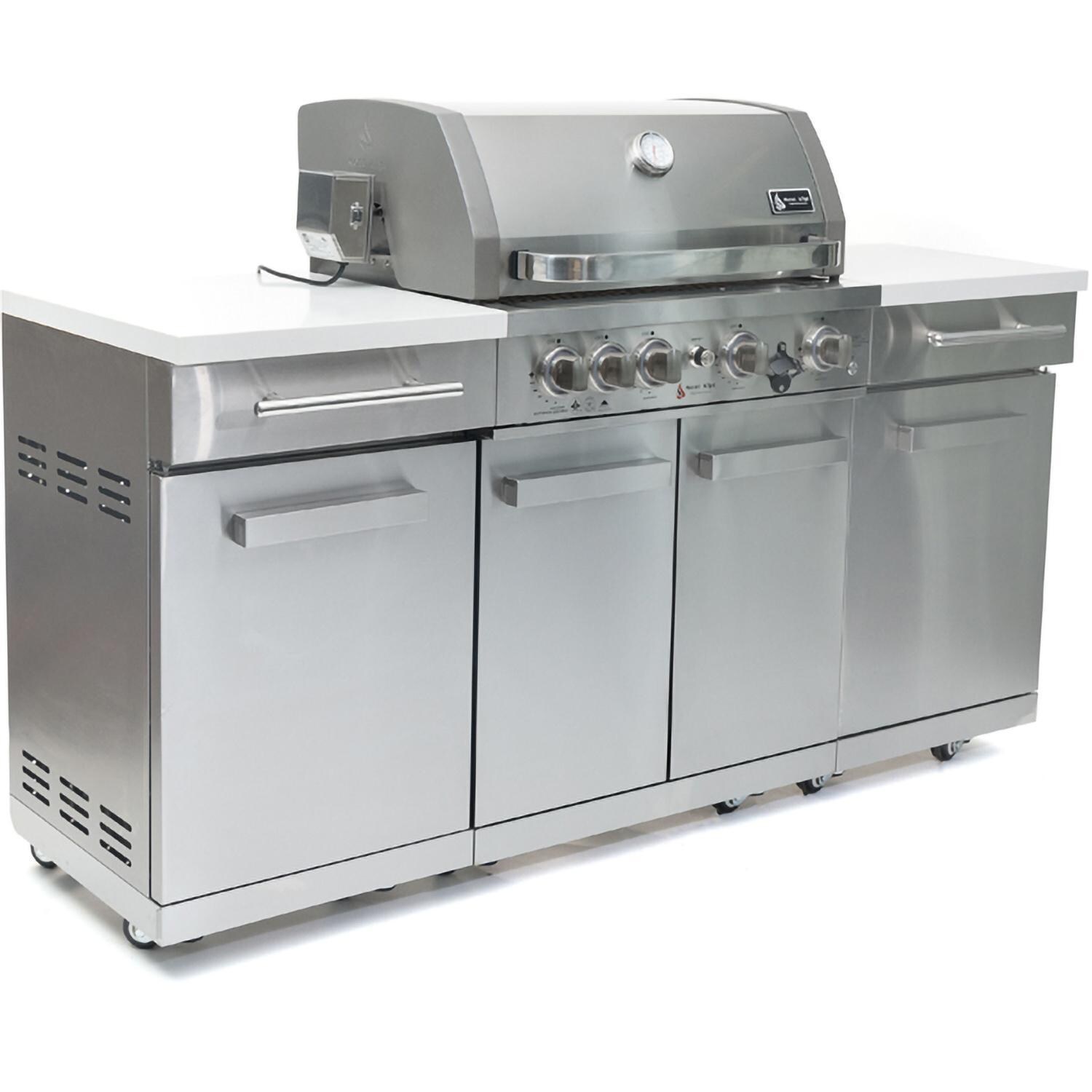 Mont Alpi 957 Propane Island Grill - Stainless Steel - Angle Right - White Background thumbnail