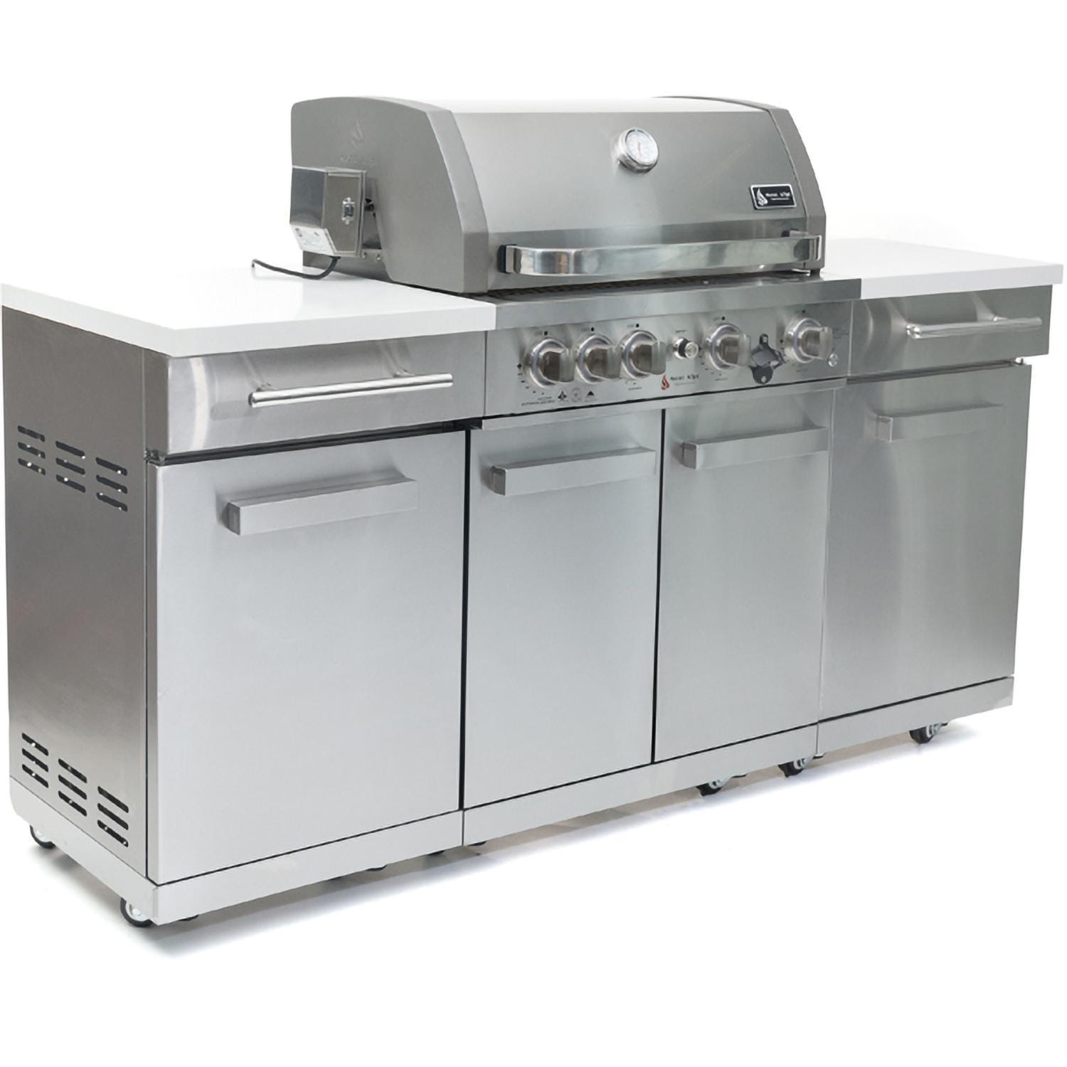 Mont Alpi 957 Propane Island Grill - Stainless Steel - Angle Right - White Background thumbnail