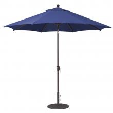 Galtech 9 Ft. Octagonal Aluminum Patio Market Umbrella W/ Crank Lift And Deluxe Auto Tilt - Antique Bronze Frame W/ Sunbrella Canvas Navy Canopy