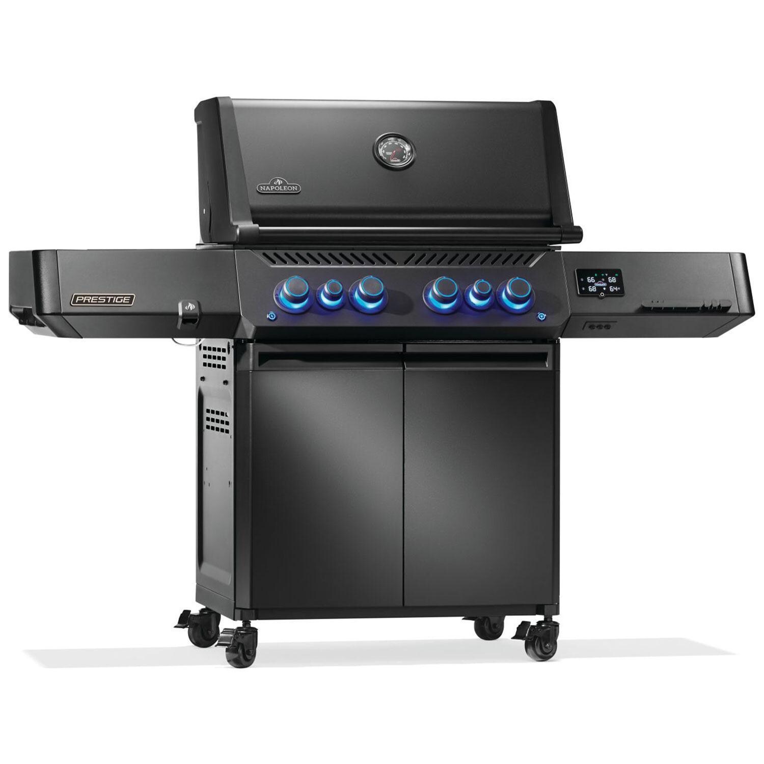 Napoleon P500VXRSIBPK-PHM Phantom Prestige 500 Connected Propane Gas Grill w/ Infrared Side & Rear Burner - Black - Right Angle - White Background thumbnail