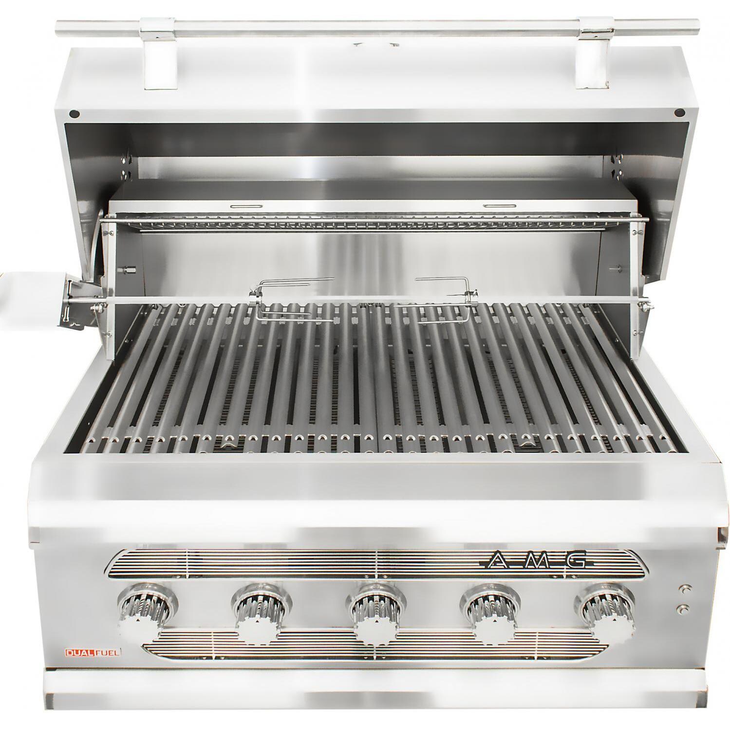 American Muscle Grill 36-Inch Built-In Gas Grill - Hood Open (Shown With Rotisserie - Not Included) thumbnail