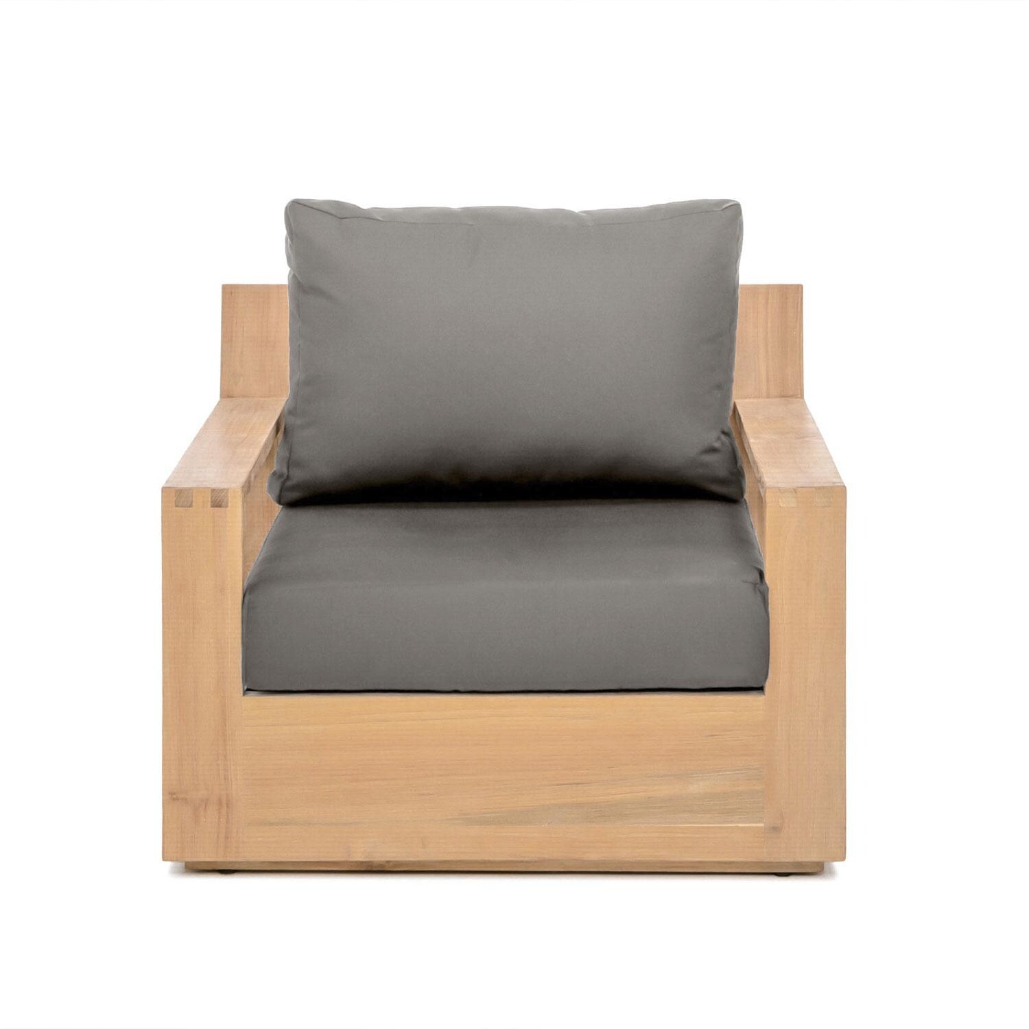 Scape Key Teak Club Chair in Charcoal by Lakeview Outdoor Designs