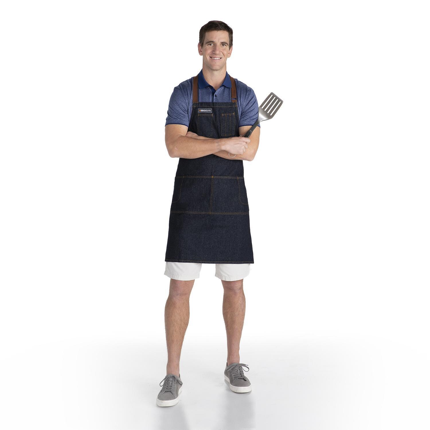 BBQGuys - AB035IBLO - BBQGuys x Chef Works Memphis Bib BBQ Apron - Eli Manning, Grillmaster thumbnail