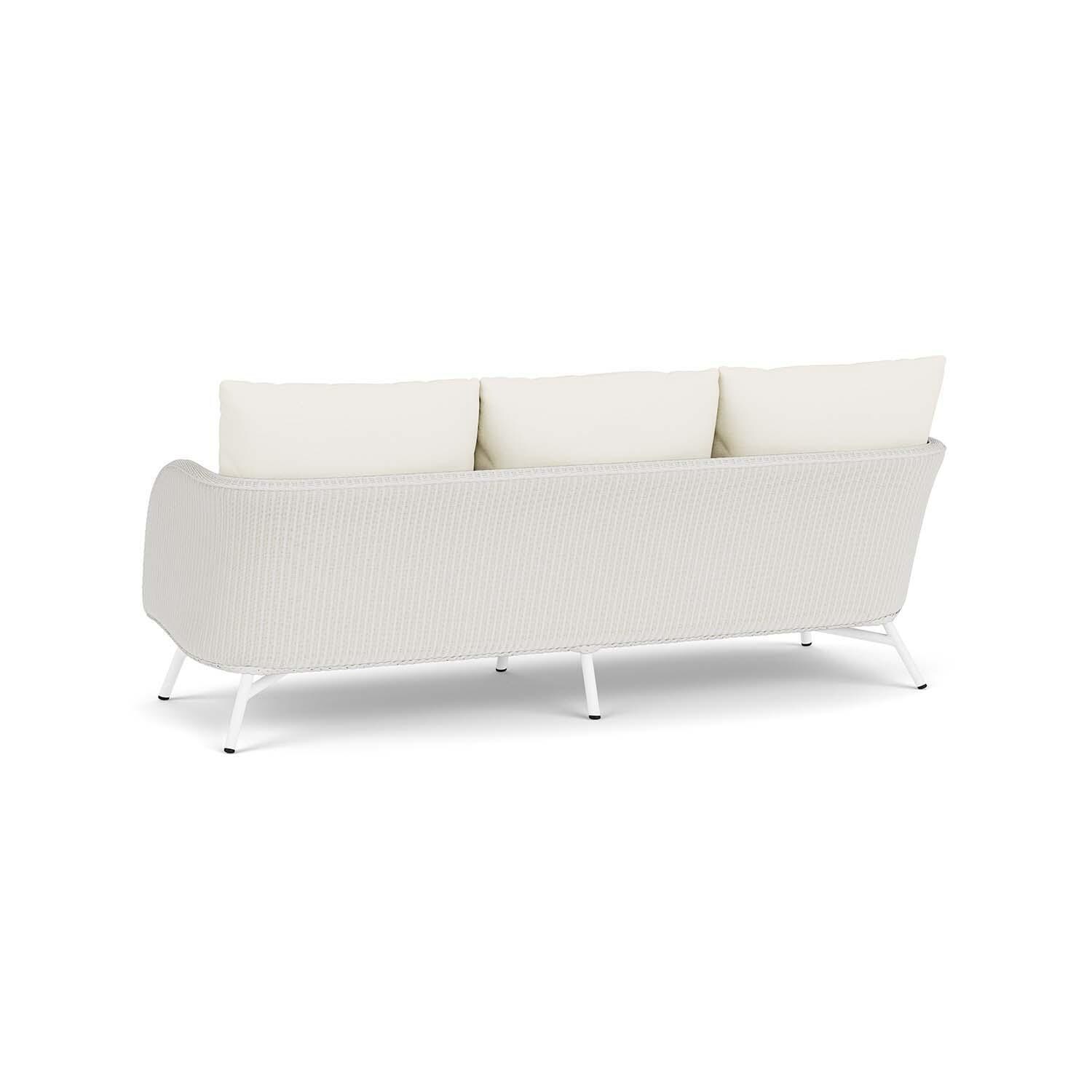 Lloyd Flanders Essence Sofa W/Sailcloth Salt Fabric - Matte White Finish - Back Left thumbnail