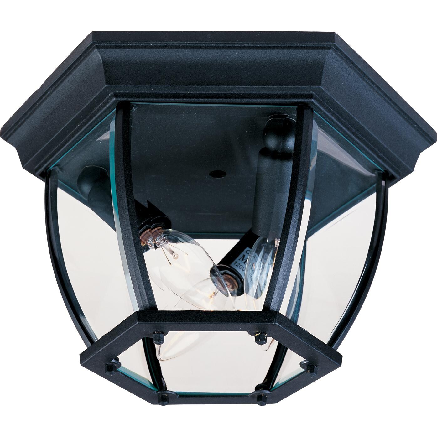 Maxim Maxim 1029BK 60W 6-Inch Three Light Outdoor Flush Mount - Black thumbnail