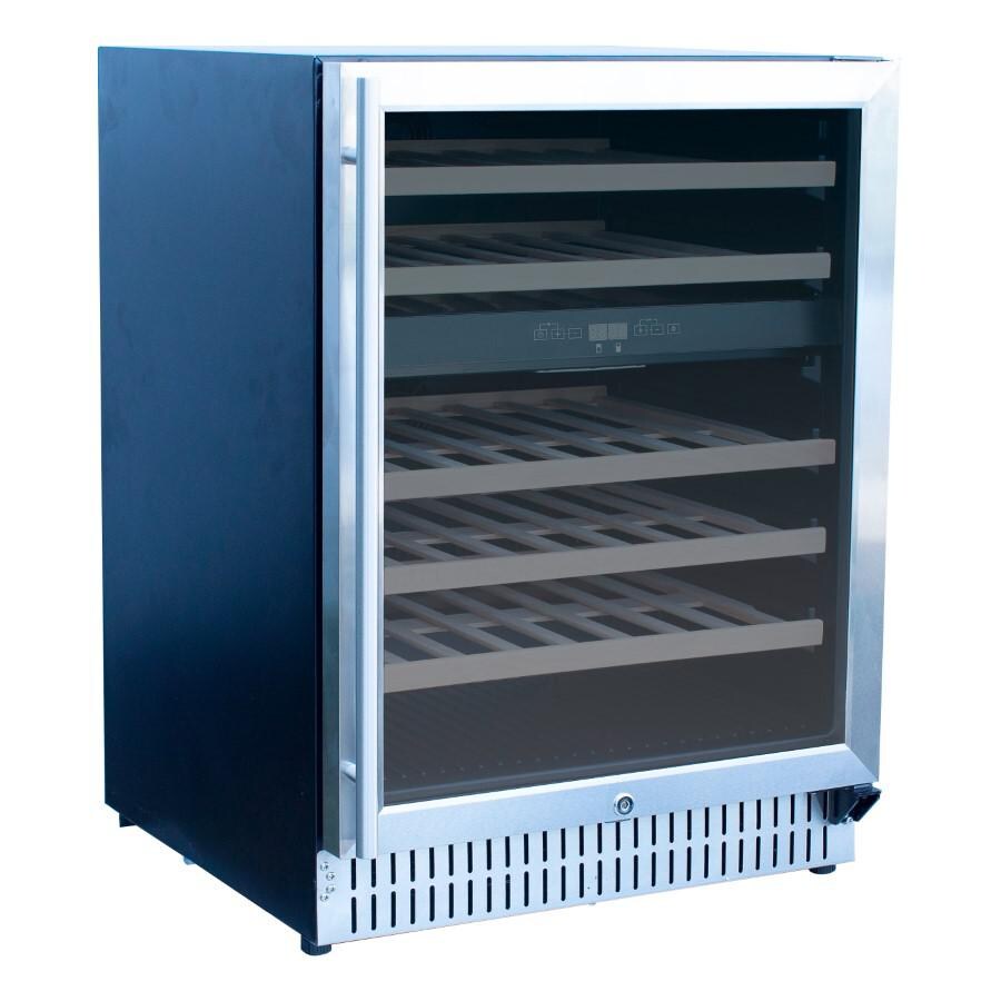 American Made Grills AMG-RFR-24WD 24-Inch Outdoor Rated Dual Zone Wine Cooler - Closed Angled View thumbnail