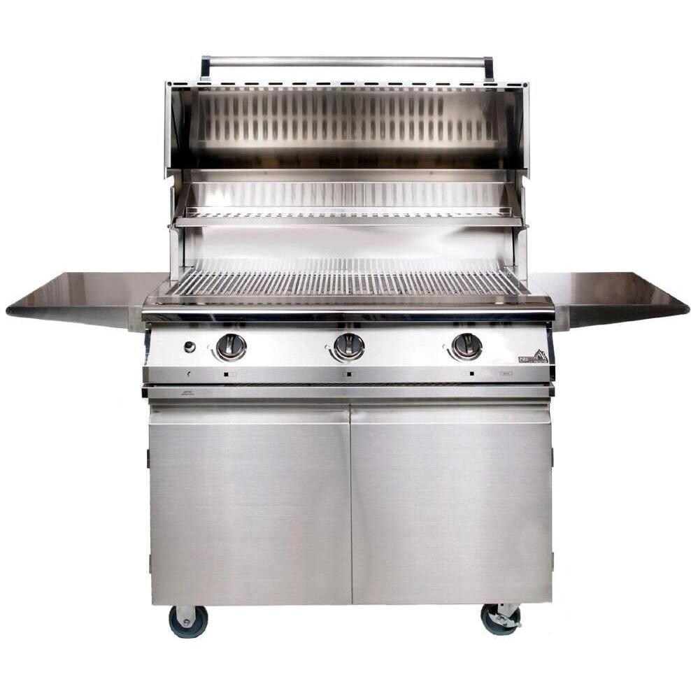PGS Legacy Pacifica 39 Inch Gas Grill on Cart w/ Lid Open thumbnail