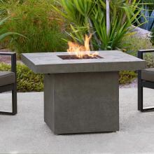 Real Flame Ventura 36-Inch Square Fire Table - Fiber-Cast Concrete - Glacier Gray - Propane W/ Conversion Kit - C9630LP-TGLG
