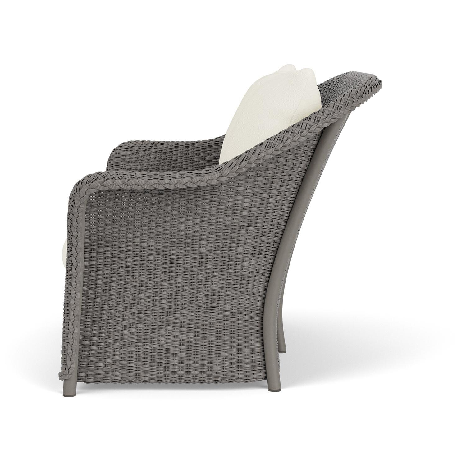 Lloyd Flanders Weekend Retreat Loveseat in Pewter Finish W/ Sailcloth Salt Fabric - Side thumbnail