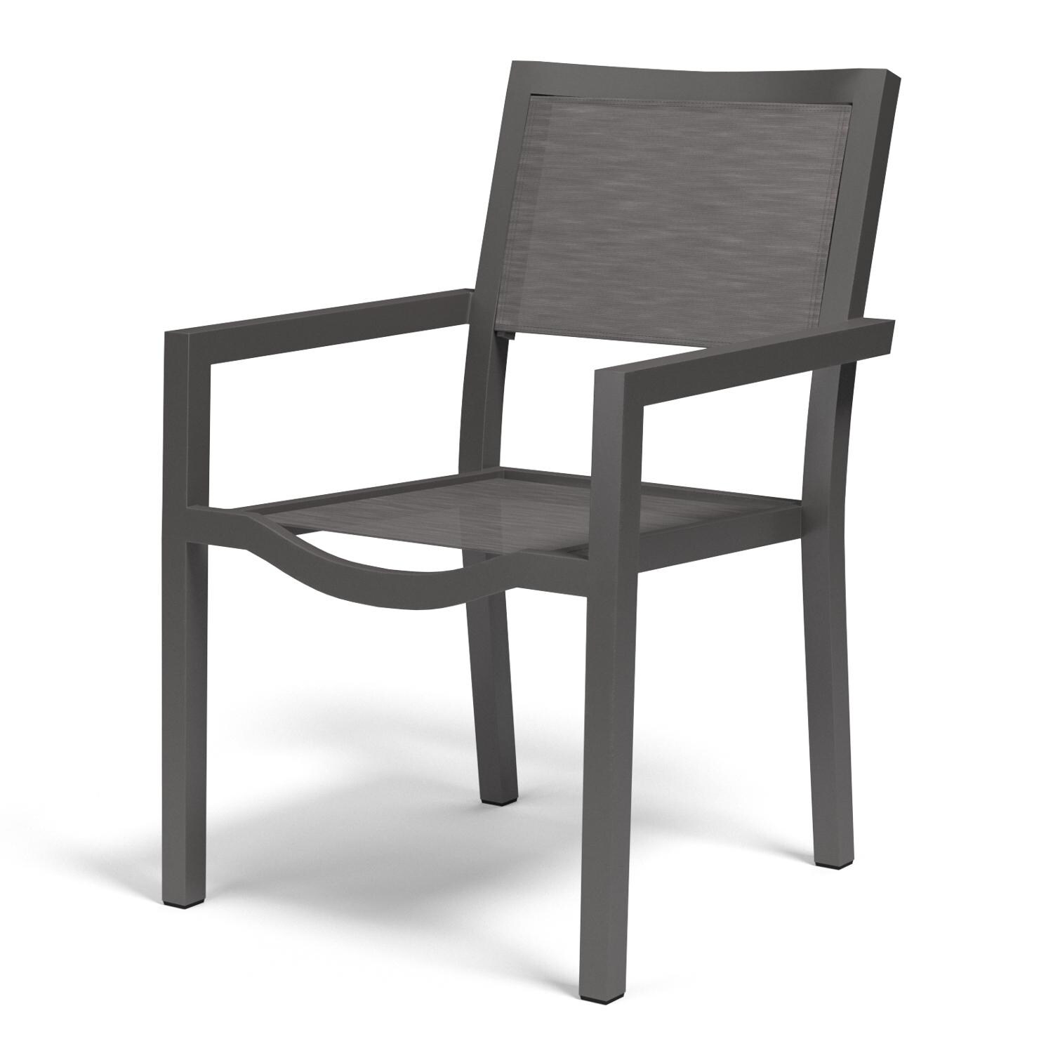 Sunset West - 1201-1 - Vegas Aluminum Stackable Patio Sling Dining Chair W/ Textilene Graphite Slings thumbnail