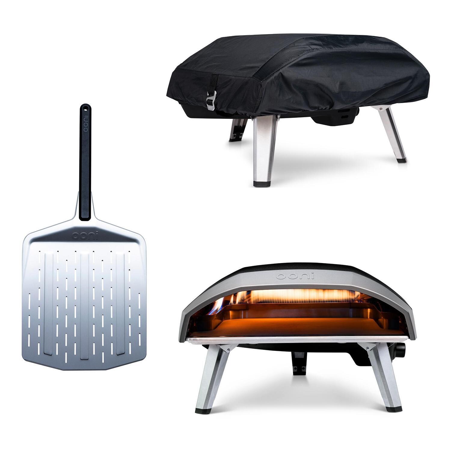 Ooni Koda 16 Propane Portable Outdoor Pizza Oven w/ Cover & Pizza Peel Bundle
