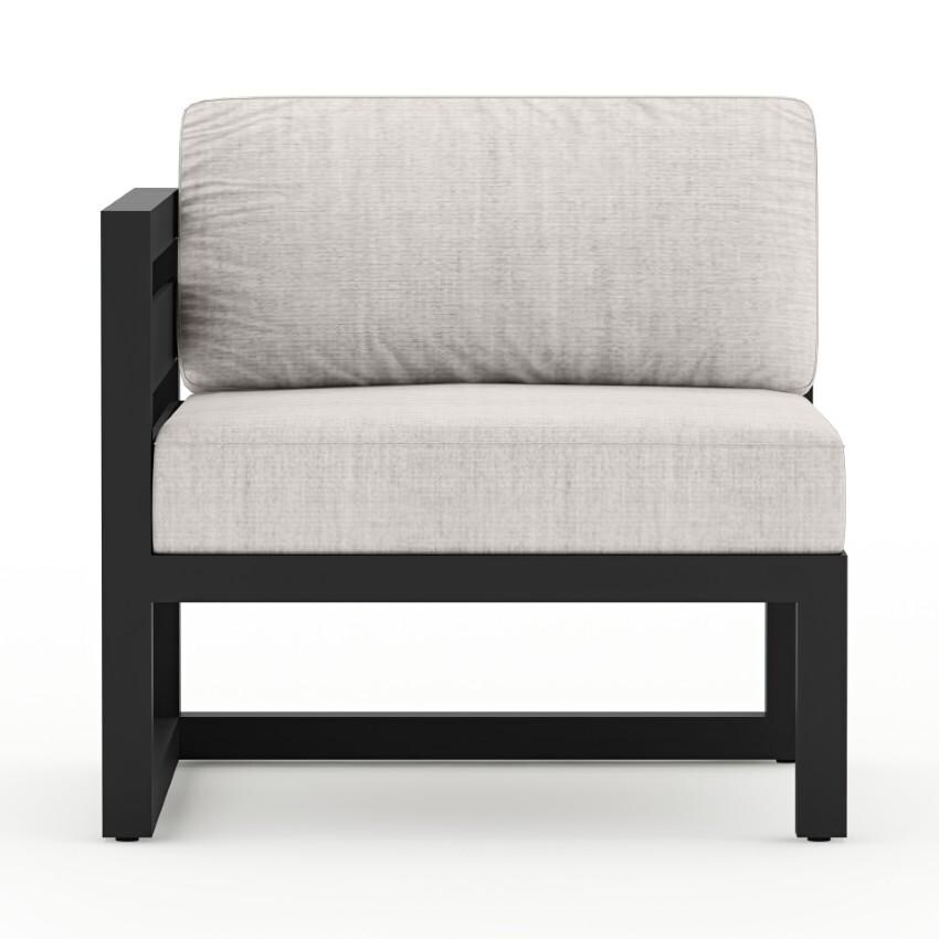 Lakeview Misty Cove 6 Pc Aluminum Sectional Set in Black w/Club Chair & Cast Silver Cushions by Lakeview Outdoor Designs - Left Section - White Background thumbnail