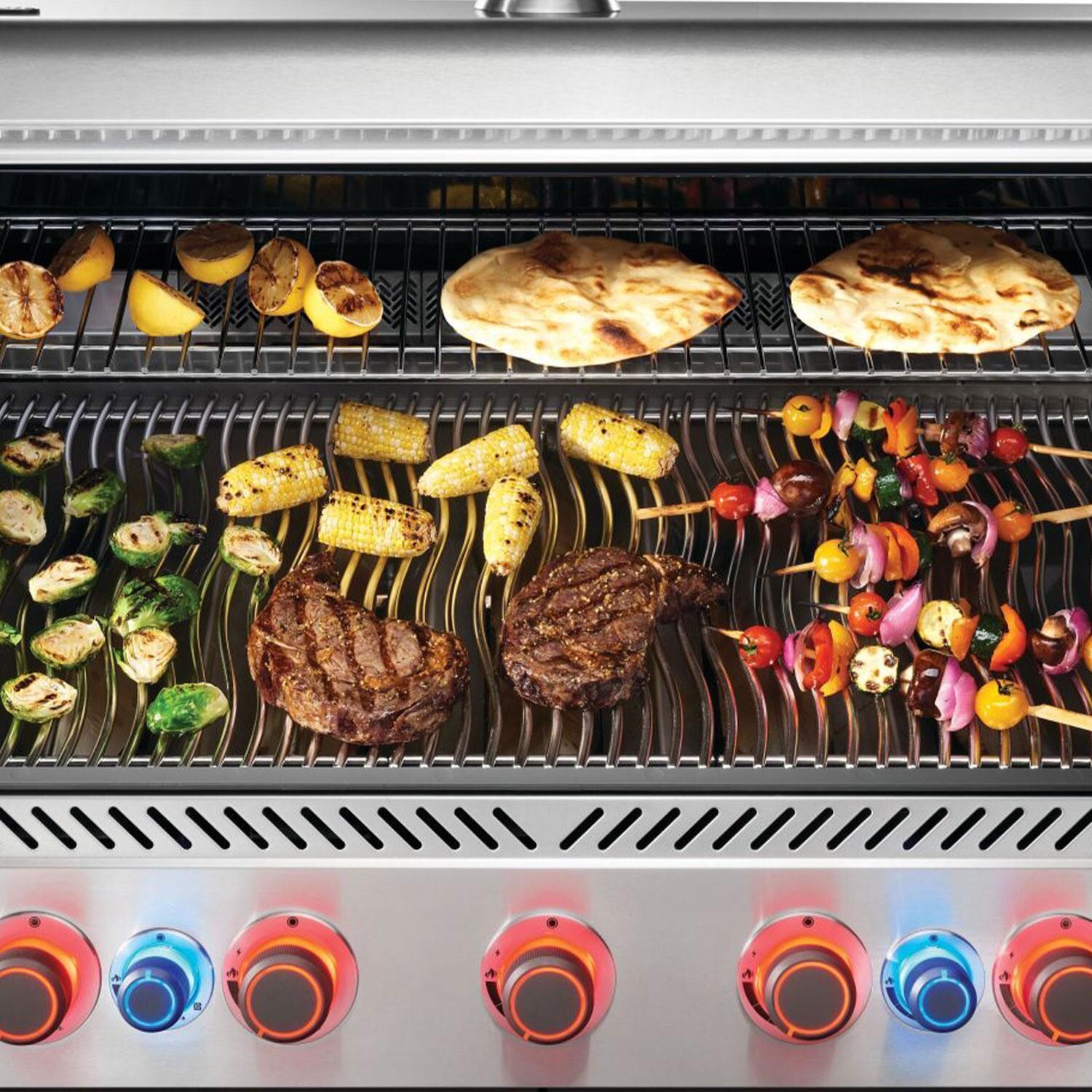 Napoleon P665VRSIBNSS Prestige 665 Propane Gas Grill w/ Infrared Side & Rear Burner - Stainless Steel - Grilling - Knobs On - Lifestyle thumbnail