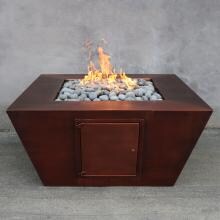 Top Fires by The Outdoor Plus Amere 36-Inch Natural Gas Fire Pit - Hammered Copper - Match Light