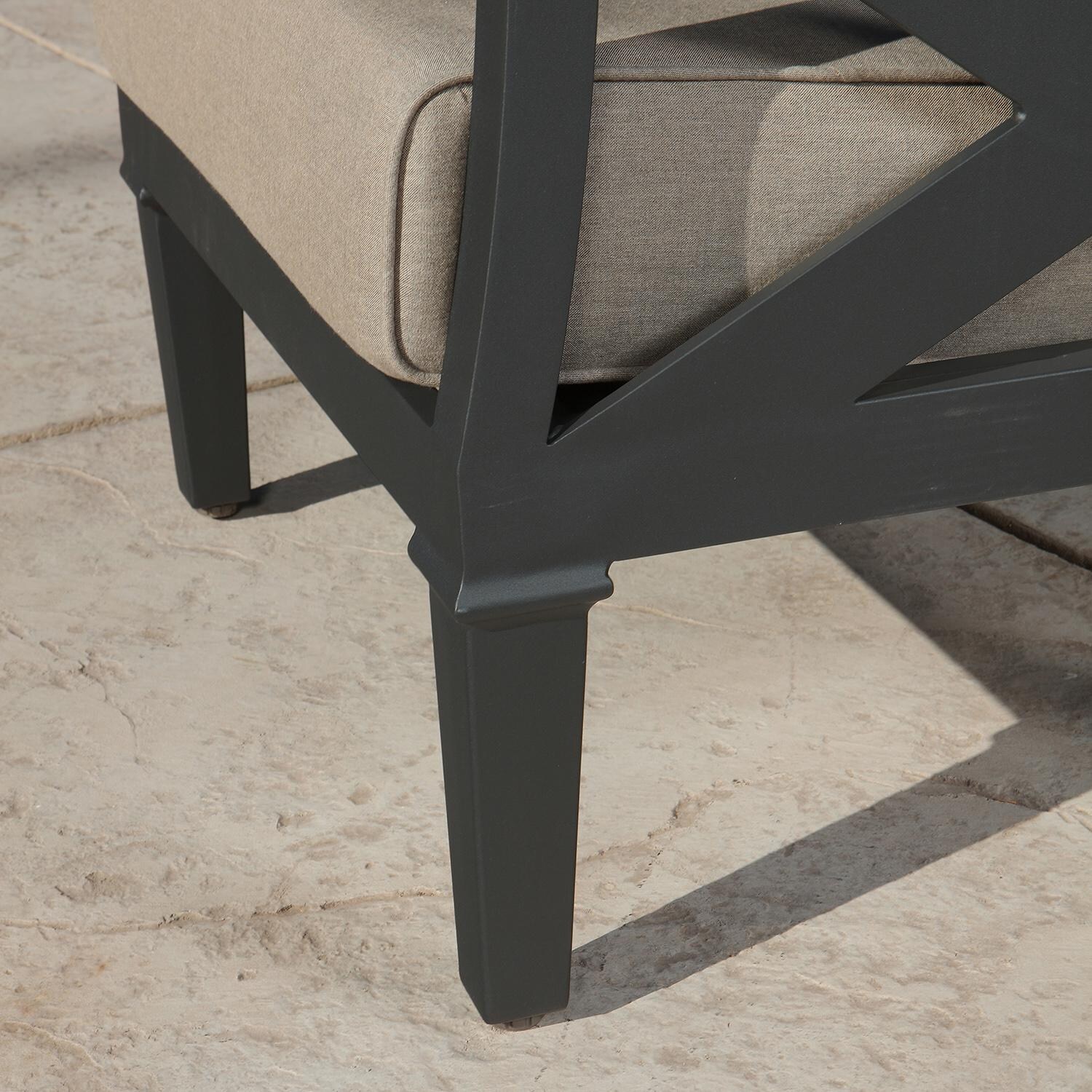 Lakeview Outdoor Designs Lake Charles 6 Piece Aluminum Patio Conversation Set - Patio Club Chair Leg Detail thumbnail