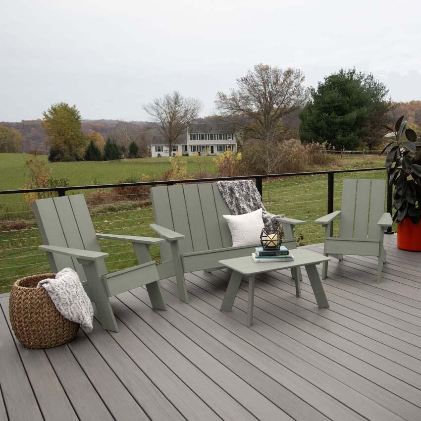 Classical Cove 4 Pc Set Polyresin Seating Set in Eucalyptus By Lakeview Outdoor Designs - Lifestyle thumbnail