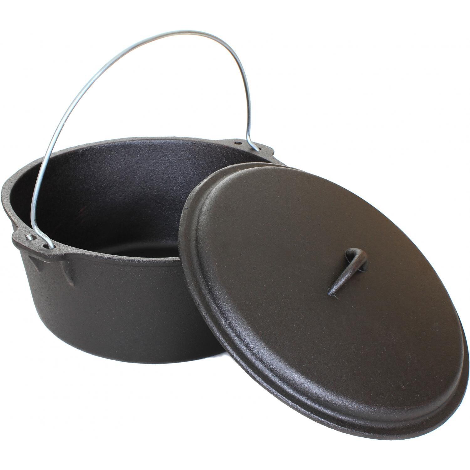 Cajun Cookware 9-Quart Seasoned Cast Iron Dutch Oven - Open View thumbnail