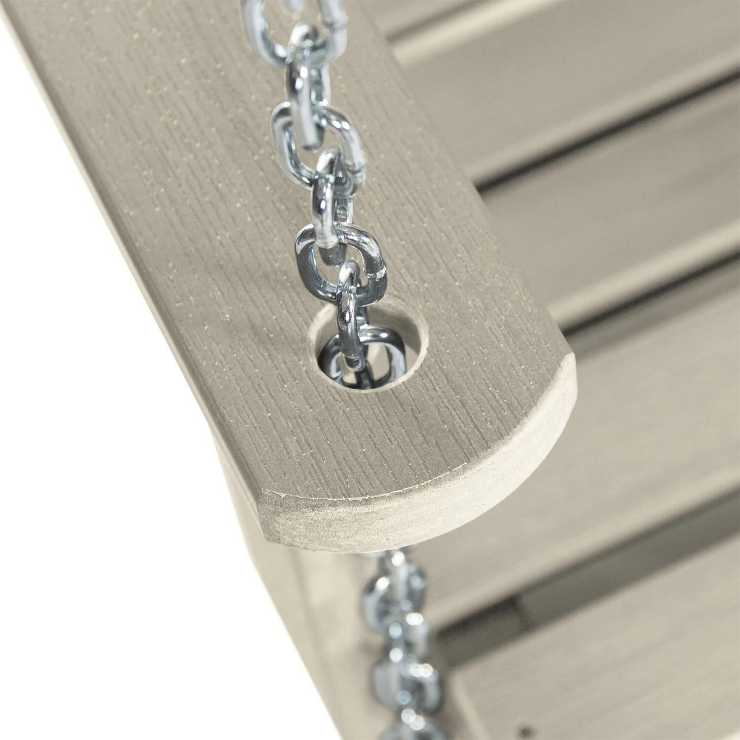 Lakeview Hart Lane Porch Swing - 5ft - Whitewash - Chain Detail thumbnail