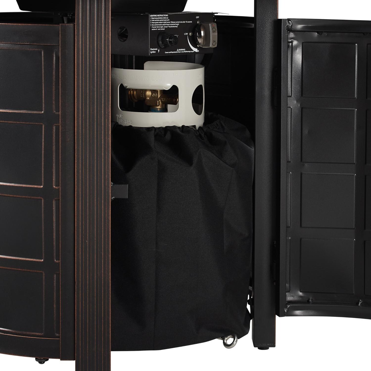 Ultimate Patio 63691 Lion Sands 34-Inch Round Aluminum Propane Gas Fire Pit - Tank Storage thumbnail