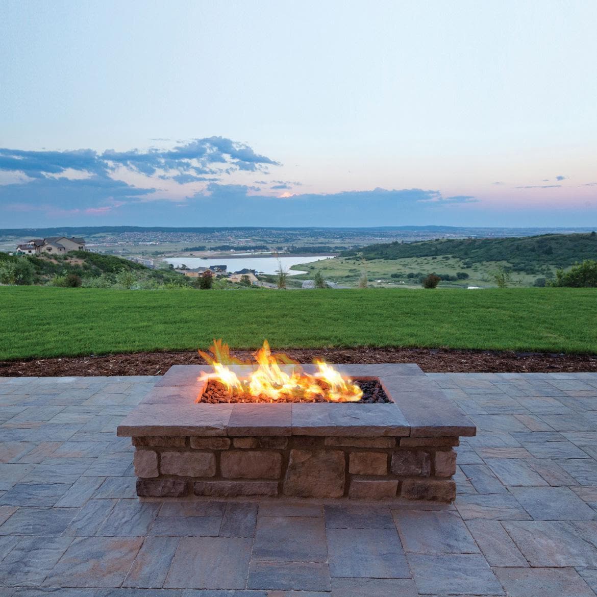 Warming Trends FS6060 Square 60 Inch Natural Gas Ready To Finish Fire Pit Kit - Ready-to-Finish Rectangle Shape Shown thumbnail