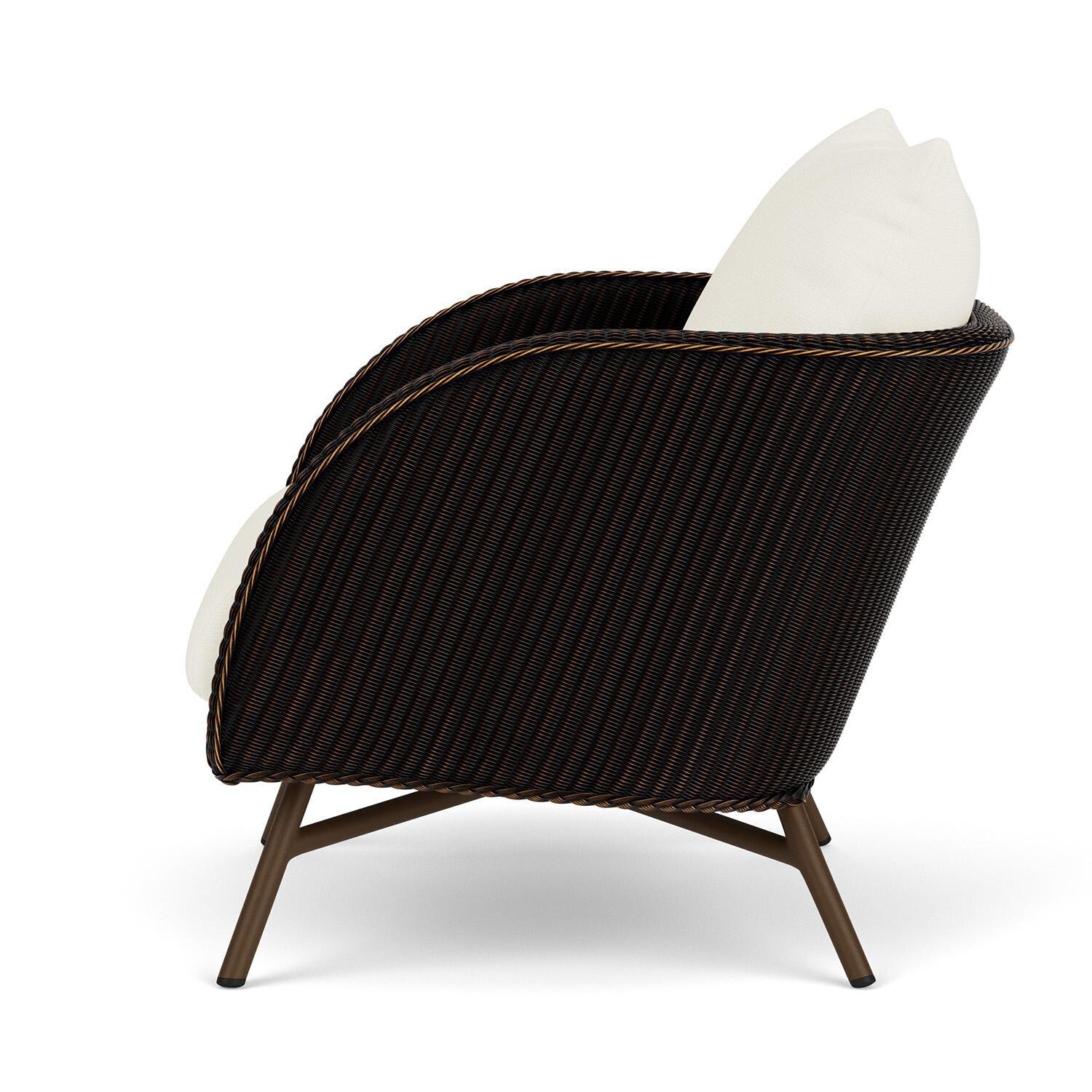 Lloyd Flanders Essence Lounge Chair W/Sailcloth Salt Fabric - Mink Finish - Side thumbnail