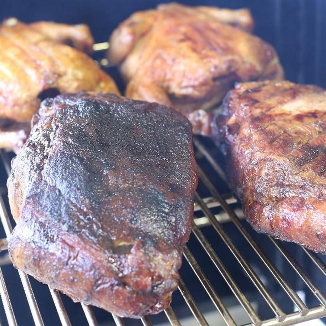 Backwoods Chubby 3400 Vertical Charcoal Smoker With Food thumbnail