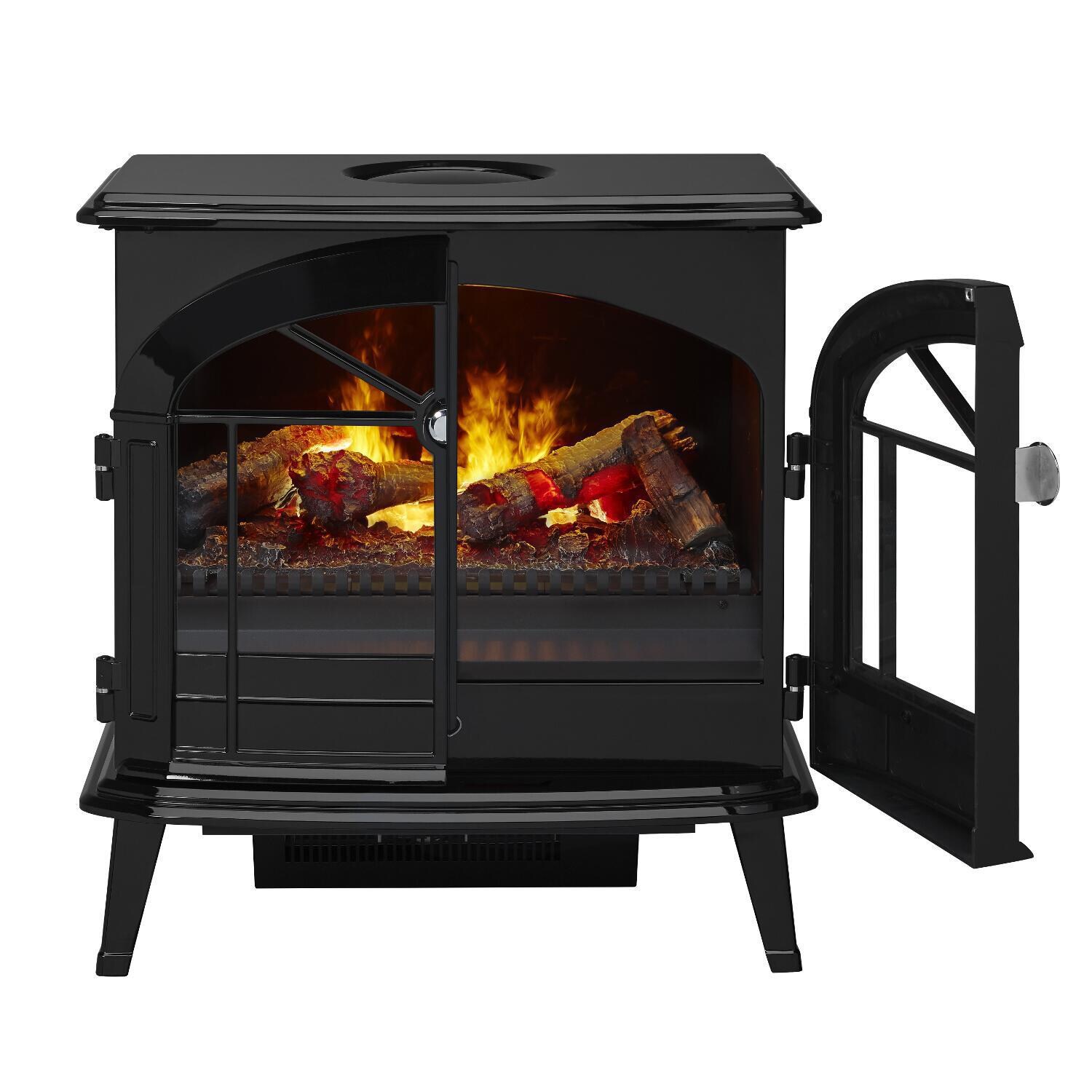 Dimplex - OS2527GB - Opti-Myst Stockbridge 25-Inch Electric Stove w/ Acrylic Ember Bed - Door Open thumbnail