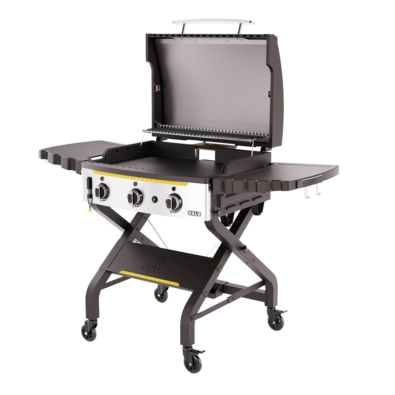 Halo - HZ-1001-XNA - 4 Burner Elite Griddle - Warming Rack Down - White Background thumbnail