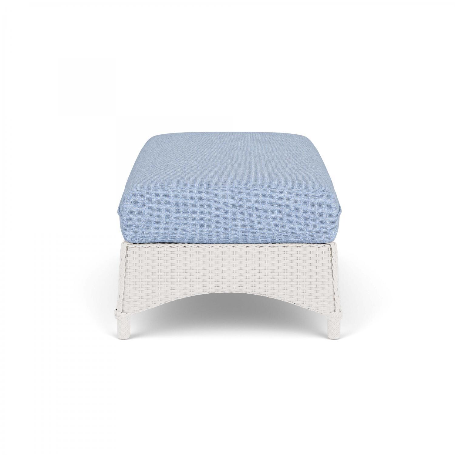 Lloyd Flanders Mandalay Large Ottoman in White Finish with Demo Skyway fabric - Side thumbnail