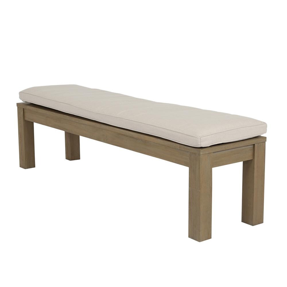 Coastal Teak 72 Inch Teak Bench in Canvas Canvas by Sunset West