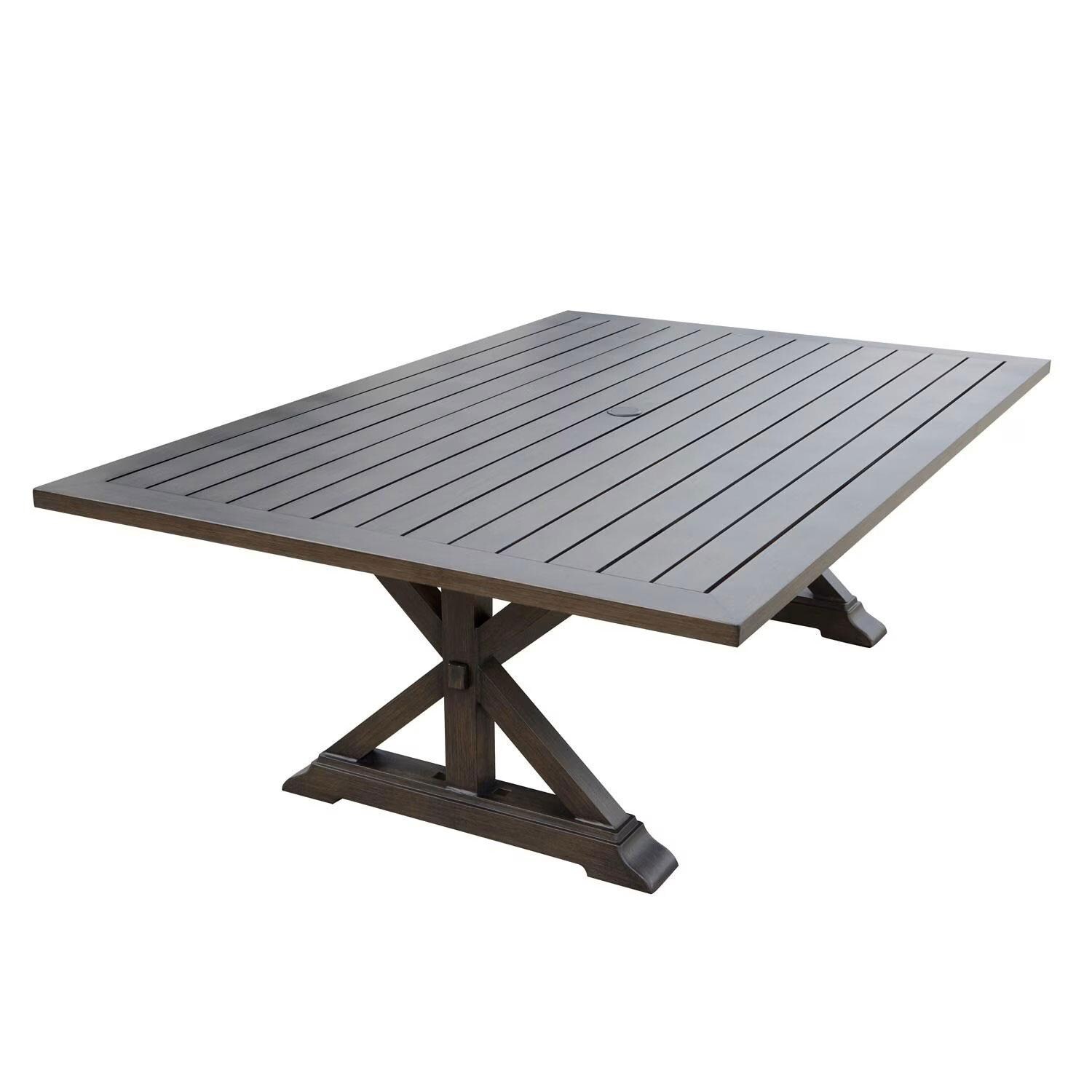 Brooklyn 88 X 59 Rectangular Aluminum Dining Table in Multi Brown By Darlee