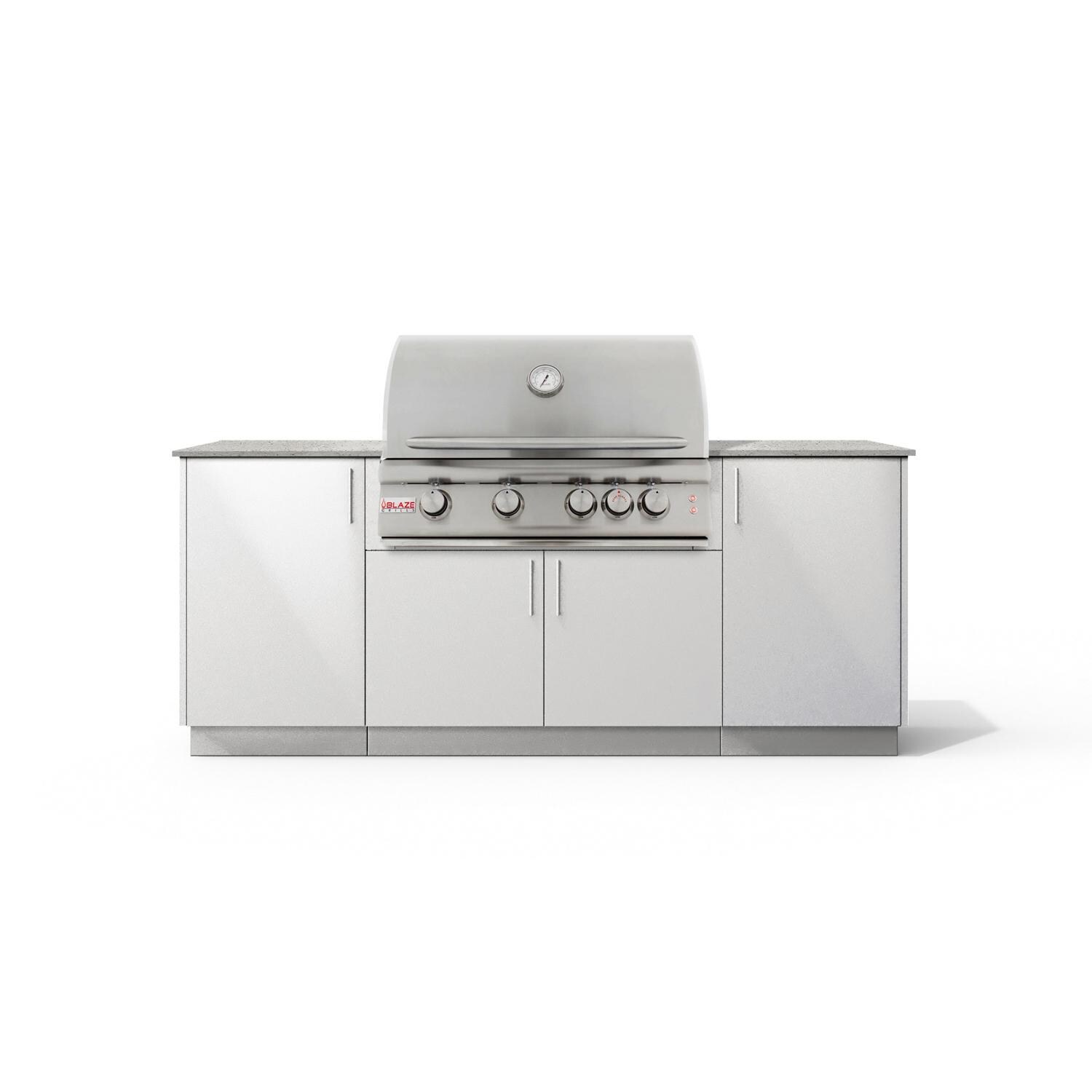 Urban Bonfire Sierra 32 Outdoor Kitchen w/ Blaze LTE Natural Gas Grill, Keon Dekton Countertop & Chantilly Finish - B-Sierra-32-Blaze-Keon-Chantilly