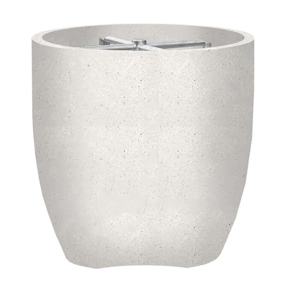 Pentola 2 24-in Round GFRC Natural Gas Fire Urn in Ultra White by Prism Hardscapes
