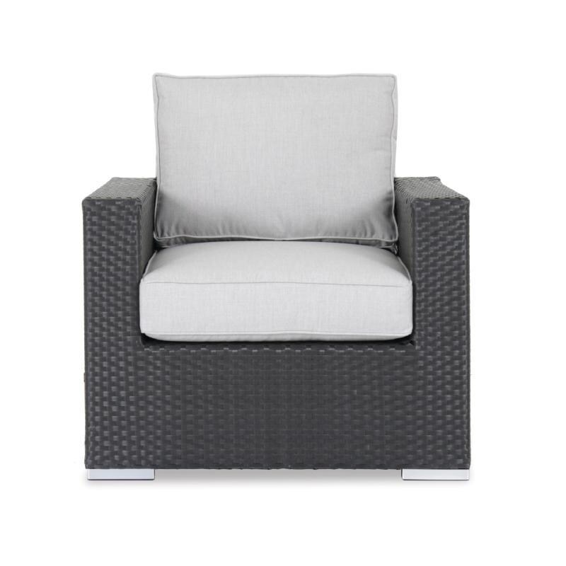 Sunset West 1501-21-40433 Solana Wicker Patio Club Chair W/ Sunbrella Cast Silver Cushions thumbnail