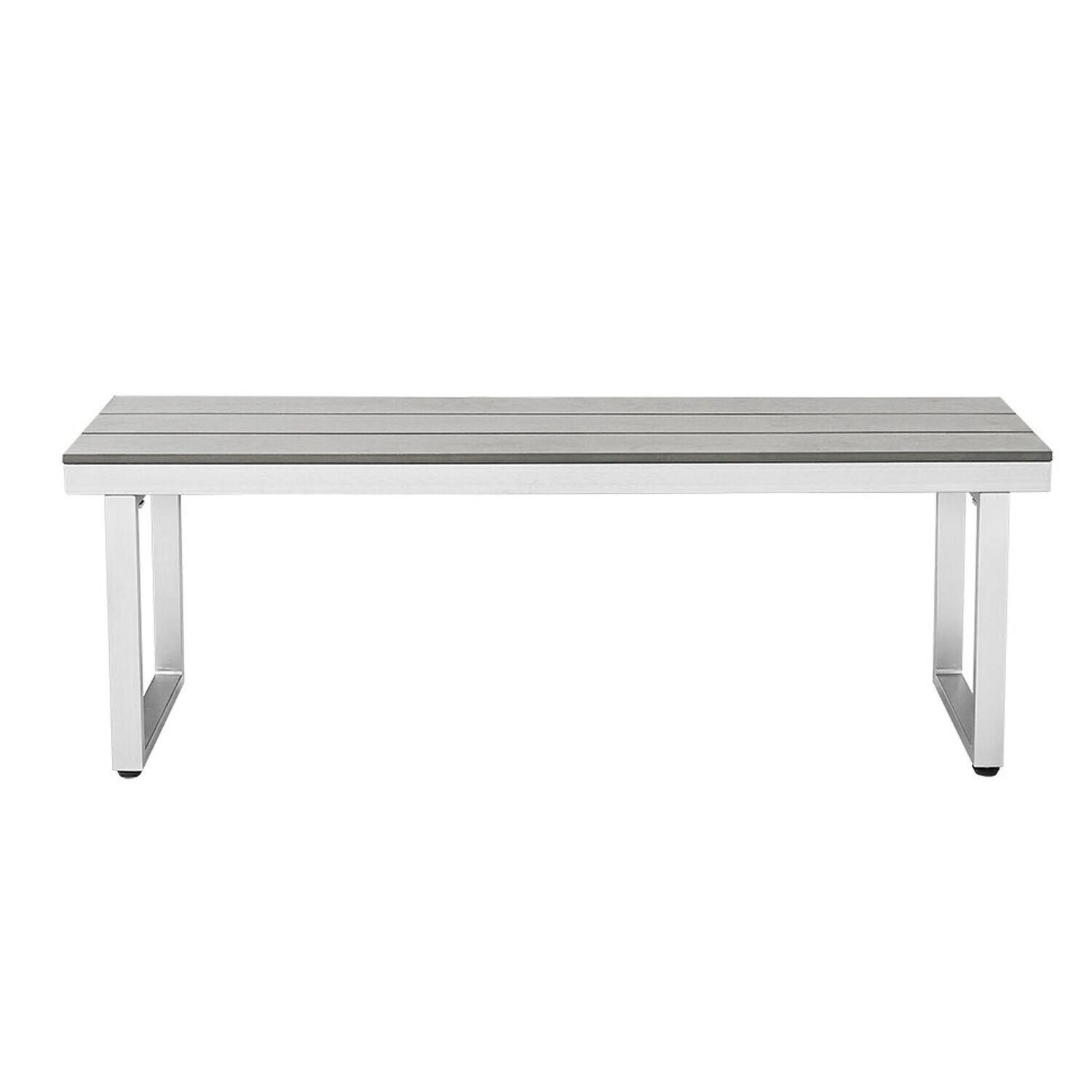 Boardwalk 50 Inch Aluminum Backless Patio Bench By Walker Edison image