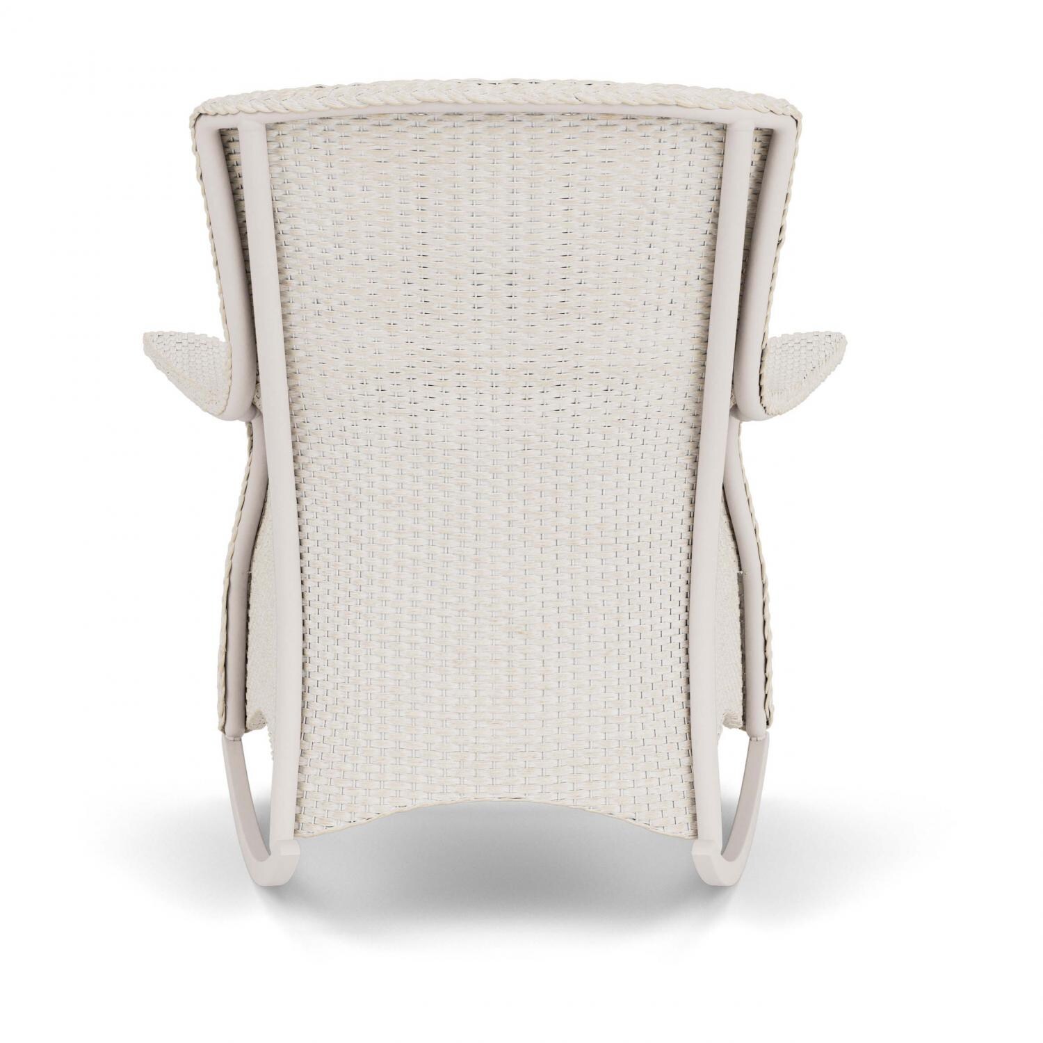 Lloyd Flanders Mandalay Lounge Rocker In Antique White Finish With Remy Cloud Fabric - Back thumbnail