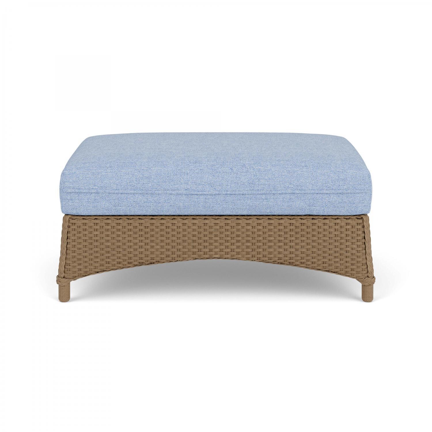 Lloyd Flanders Mandalay Large Ottoman in Fawn Finish with Demo Skyway fabric - Back thumbnail