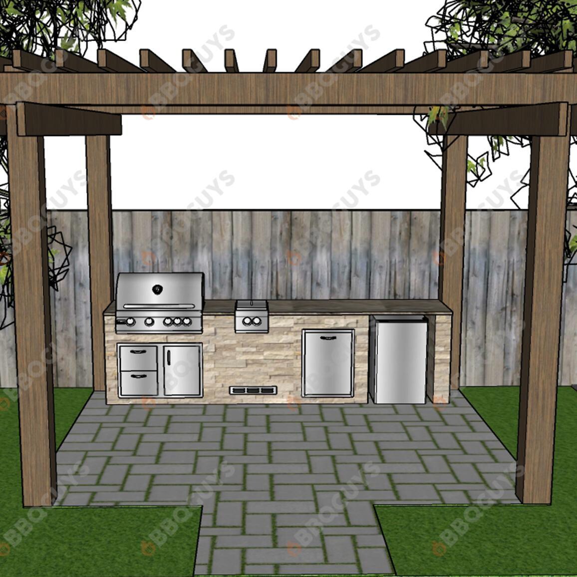 Blaze 12 Piece Bbq Grill Island Package With 32 Inch Propane Gas Grill Grillnetics Outdoor Kitchen Frame Kits Blz Gns Lp Bbqguys